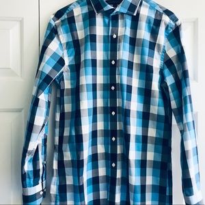 Tommy Hilfiger Blue Plaid Oxford -NEW Without tags